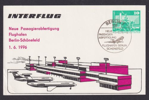 Briefmarken Flugpost air mail DDR Privatganzsache Berlin 7 Schönefeld Neue