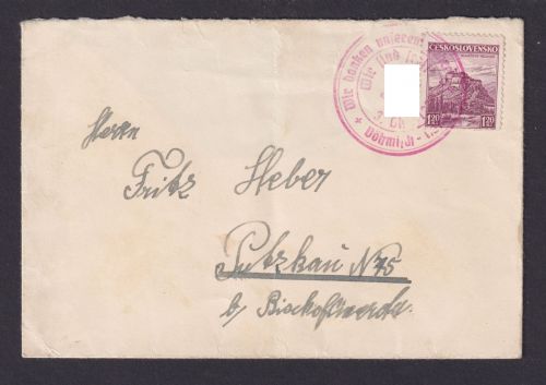 Besetzung Böhmen & Mähren Mitläufer roter Propagandastempel n Pleskau Pskow