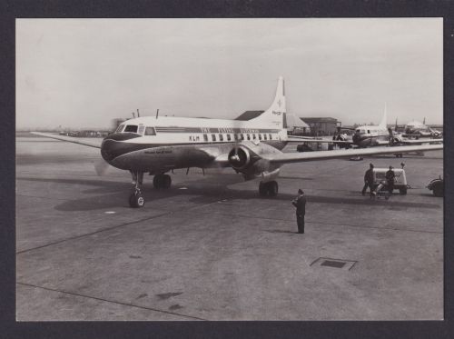 Flugpost Ansichtskarte KLM The Flying Dutchman Convair Liner 340 inter. Foto AK