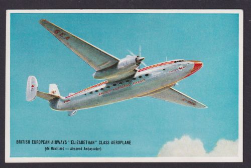 Flugpost Ansichtskarte British European Airways Elizabethan Class Aeroplane