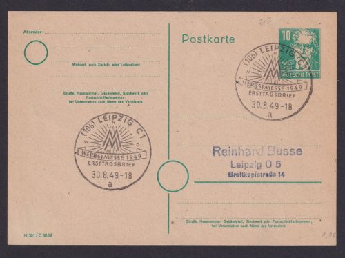 Briefmarken DDR Brief Ganzsache Persönlichkeiten Bebel P 35 01 SST Leipzig
