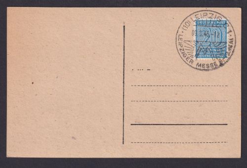 Ansichtskarte SBZ Briefmarken mit SST Messe Leipzig 9.5.1945 Rathaus