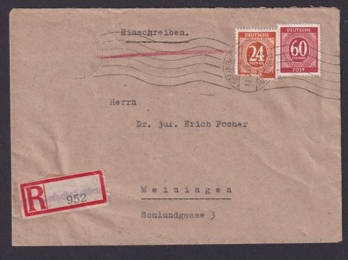 Briefmarken All. Besetzung Gemeinschaft R Brief MIF Not R Zettel Steinbach