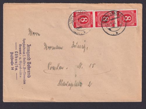 Löbau Sachsen Briefmarken SBZ All. Besetzung Gemeinschaft MEF 8 Pfg. Dresden