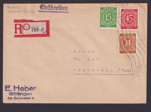 Briefmarken All. Besetzung Gemeinschaft R Brief Not R Zettel Göttingen Oberstein