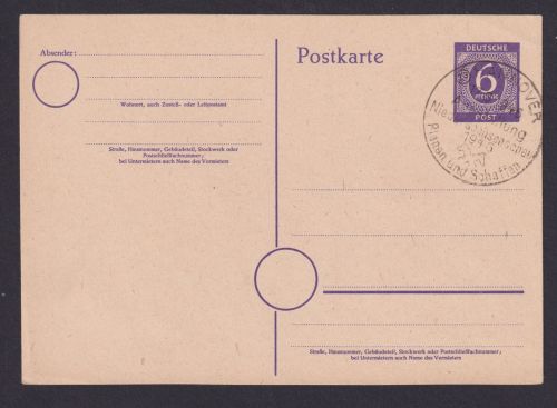 Briefmarken All. Besetzung Gemeinschaft SST Niedersachsenschau Planen + Schaffen