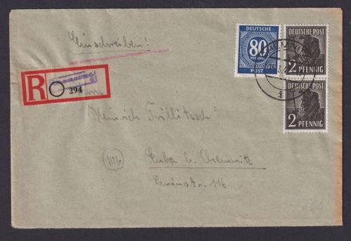 Briefmarken Besetzung Gemeinschaft Not R Zettel Chemnitz Euba Landpoststempel