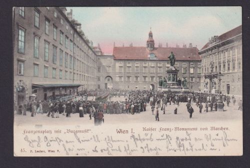 Ansichtskarte Wien Österreich Franzensplatz Denkmal Musik Kaiser Franz Monument