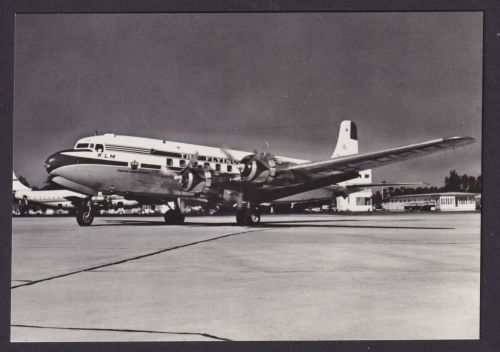 Flugpost airmail Ansichtskarte KLM Flugzeug Douglas DC 6B Niederlande