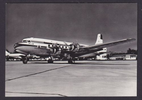 Flugpost airmail Ansichtskarte KLM Flugzeug Douglas DC 6 B Niederlande