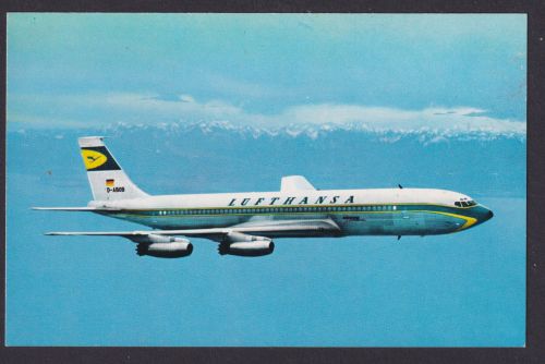 Flugpost Ansichtskarte Lufthansa Boing Jet D ABOB 50er Jahre