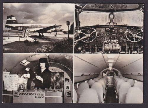 Ansichtskarte Langenbernsdorf Sachsen Werdau Werdauer Wald Flugzeug Cockpit