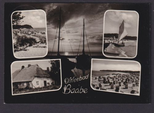 Ansichtskarte Baabe Mecklenburg Vorpommern Rügen Ostsee Insel Starnd Meer Boote