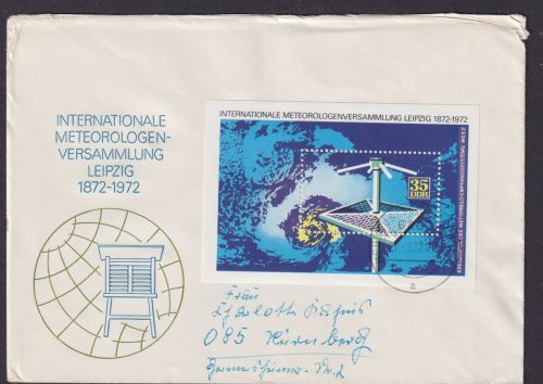 DDR Brief EF Block 35 Meterologen Wetter Neuhaus Schierschnitz Nürnberg