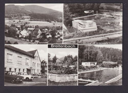Ansichtskarte Breitenbach Thüringen Zella Mehlis Schwimmbad Campingplatz