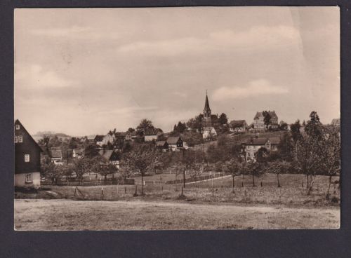 Ansichtskarte Bräunsdorf Limbach Oberfrohna Sachsen Totalansicht n. Karl Marx