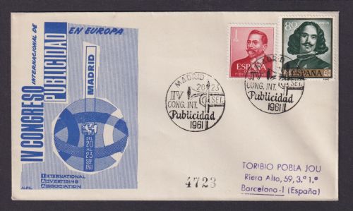 Spanien Brief SST Madrid nach Barcelona Kongress Int. Werbung 1961