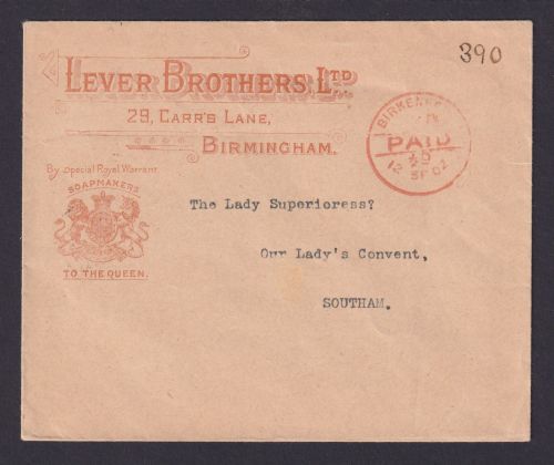 Großbritannien Brief roter K1 BIRKEN....PAID nach Southam By special Royal