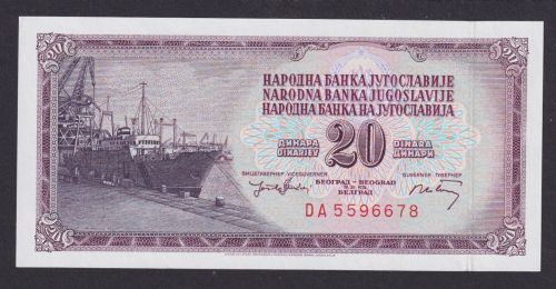 Banknote Geldschein Jugoslawien Europa 20 Dinar Top-Erhaltung