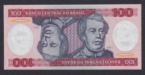 Banknoten Geldscheine Brasilien Südamerika 100 Cruzeiro unc.
