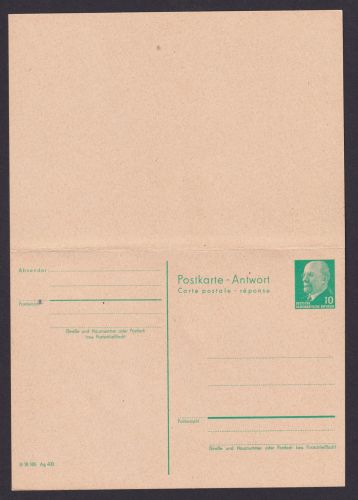 DDR Ganzsache P 77 Ulbricht Frage und Antwort 10 Pfg. Kat.Wert 8,00