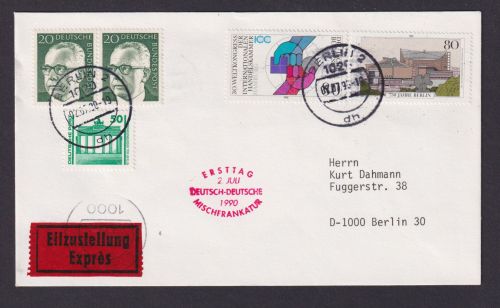 DDR Bund Deutsche Einheit attraktiver Brief Ersttag 2. Juli Deutsch Deutsche MIF