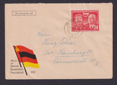 DDR Brief 297 Deutsch Sowjetische Freundschaft Luxus FDC Kat.-Wert 28,00 ++