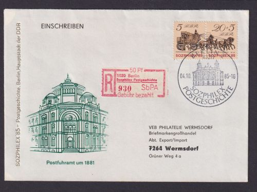 Briefmarken DDR Sonder Einschreibemarke Philatelie Sozphilex Postgeschichte