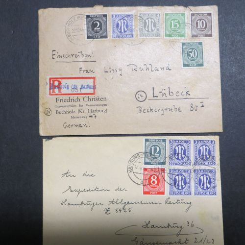 Bizone AM Post Sammlung Briefe Lot von 27 Stück undurchsucht.
