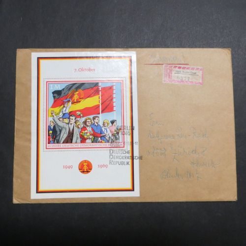 Brief Block 29 20 Jahre DDR inter. SST Berlin ZAW gelaufen als FDC Kat 130,00 ++
