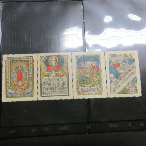 Lotterie Kirche Religion Glaube Jugendstil Art Nouveau selt. Künstler Vignetten