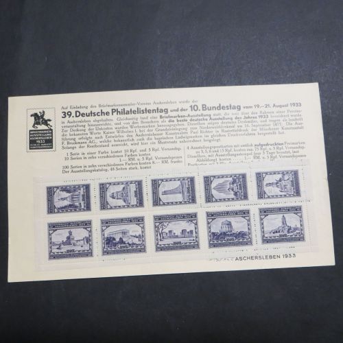 Aschersleben Philatelie Briefmarkenausstellung Zusammendruckbogen selt. Künstler