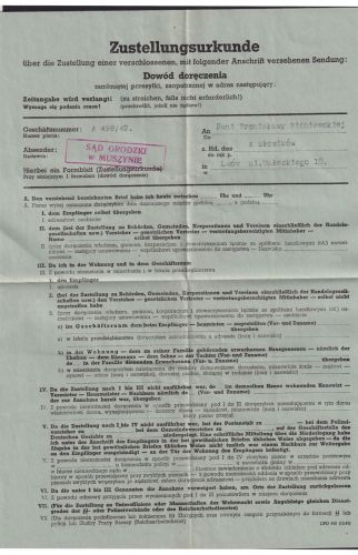 Besetzung Polen Generalgouvernement Zustellungsurkunde R2 Sad Grodzki v Muszynie