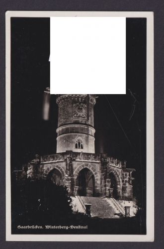 Ansichtskarte Saarbrücken selt. Sonderkarte Winterberg Denkmal Restaurant