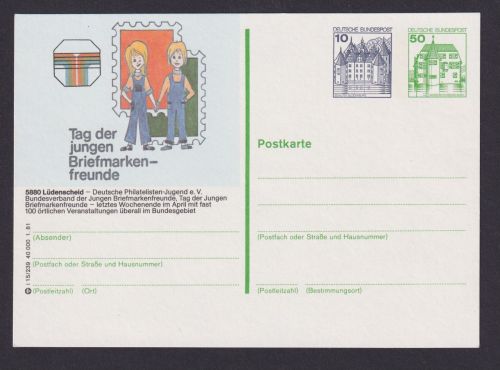 Briefmarken Bund Ganzsache PZP 2 i 15 239 Burgen & Schlösser Philatelie Kat 40,-