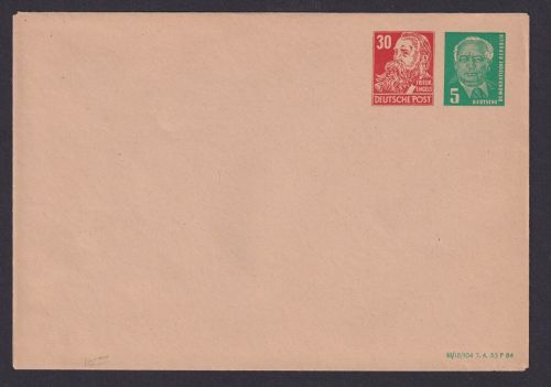 Briefmarken DDR Privatganzsache PU 9 30 neben 5 Pfg. mit Druckdatum 1984 Pieck