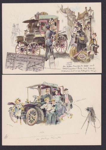 Ansichtskarte Auto Automobil Mercedes Benz 10 Karten Original Umschlag Reklame