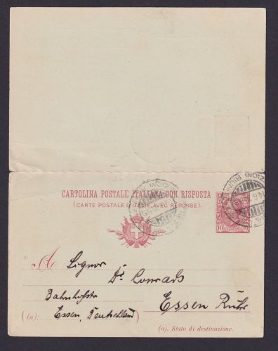 Italien Ganzsache P 39 Frage & Antwort König Victor Emanuels III Kat. 100,00 €