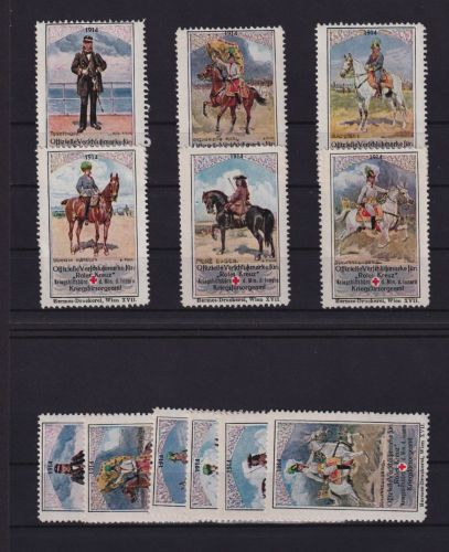 Deutsches Reich Rotes Kreuz 6 Künstler Vignetten Kriegsfürsorgeamt selten Verlag