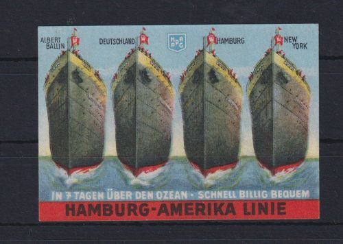 Deutsches Reich Reklame Werbung Schiffspost Hamburg Amerika Linie Art Deco