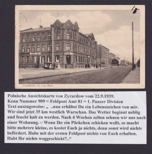 Besetzung Polen Generalgouvernement Ansichtskarte Zyrardow Strassenansicht m.