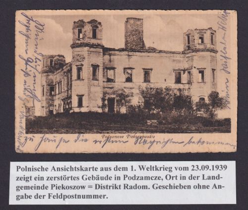 Besetzung Polen Generalgouvernement Ansichtskarte Podzameze Kreis Piekoszow