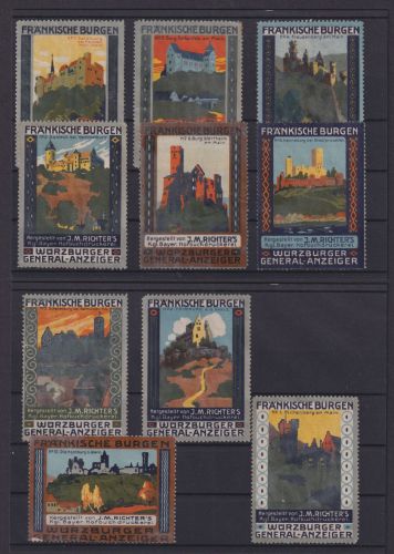 Würzburg Jugendstil Art Nouveau Künstler Vignetten Zeitung General Anzeiger