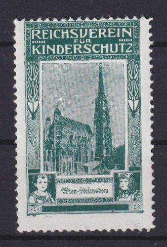 Österreich Reichsverein für Kinderschutz Künstler Vignetten Reklamemarken Gutes