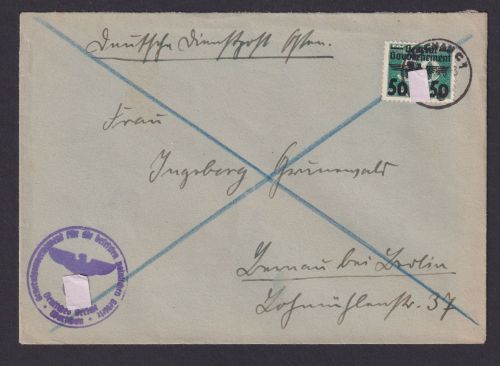Besetzung Polen Generalgouvernement Brief EF 38 Warschau Bernau b. Berlin
