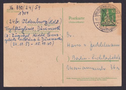 Briefmarken Berlin Ganzsache P 39 A Bauten II SST Oldenburg Kat.-Wert 65,00 €