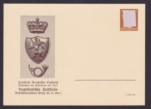 Briefmarken Deutsches Reich Privatganzsache PP 152 E 3 Greiz Luxus ungebraucht