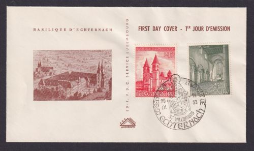 Luxemburg Brief 514-515 Basilika des Hl. Willibrord Echternach