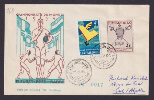 Luxemburg 523-524 4 6. Intern. Messe + Fechtweltmeisterschaften Sport als echt
