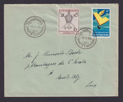 Luxemburg 523-524 4 6. Intern. Messe + Fechtweltmeisterschaften Sport als echt